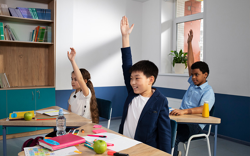 students demonstrating discipline in a classroom